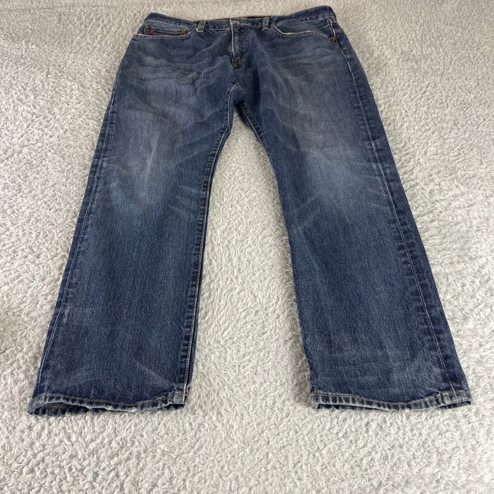 Polo Ralph Lauren Authentic Dungarees Mens 36x30 Blue Straight Leg Denim Jeans